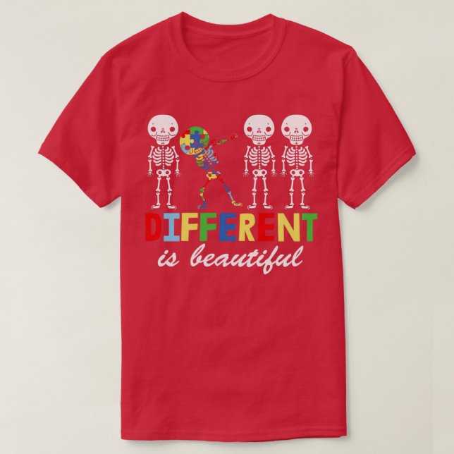 Different is Beautiful Autism Autism Dabbing T-Shirt (Design Front)