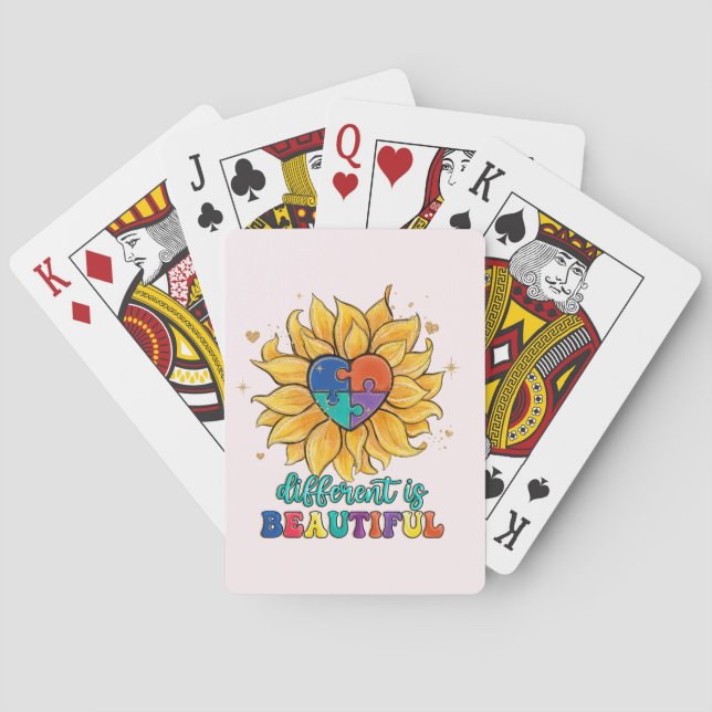 Different is Beautiful Autism Poker Cards (Back)