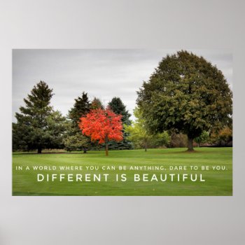 Different Is Beautiful Poster by schoolpsychdesigns at Zazzle