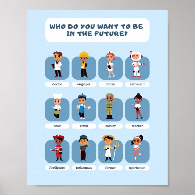 Different Jobs School Education Learning Poster (Front)