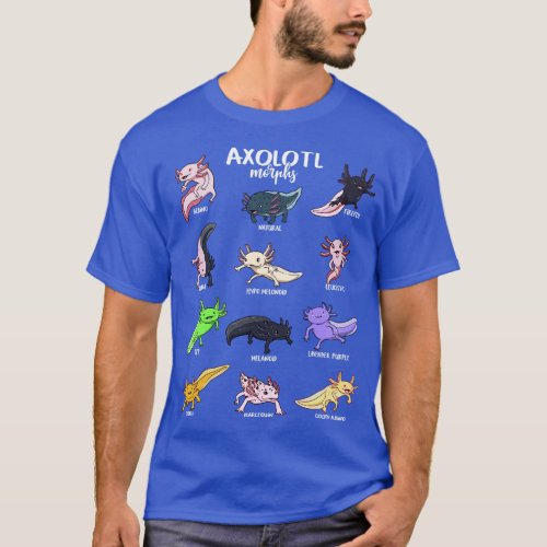 Different Kawaii Axolotl Types T_Shirt
