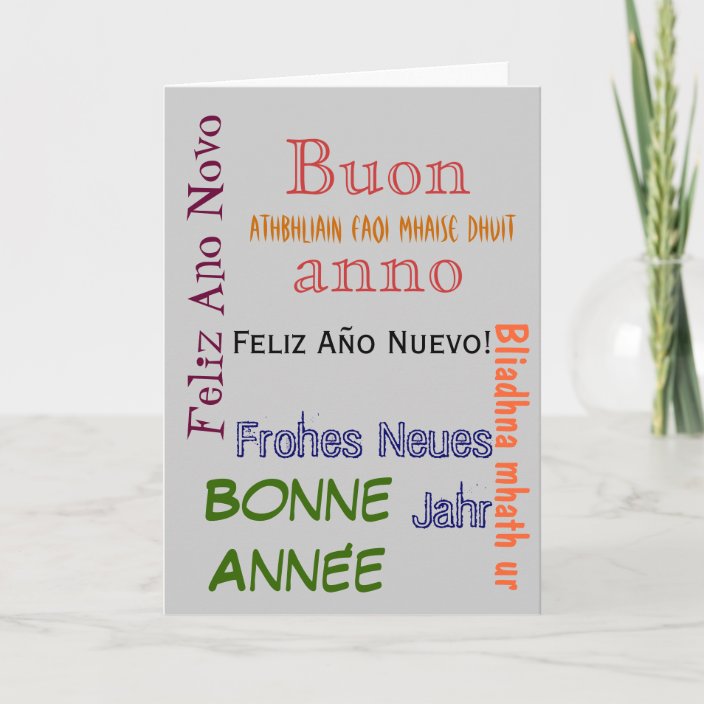 Different Languages Happy New Year Card | Zazzle.com