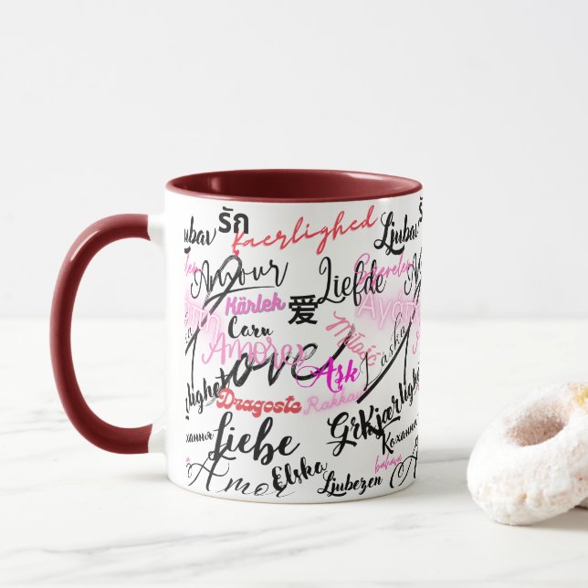 different Languages Mug (With Donut)