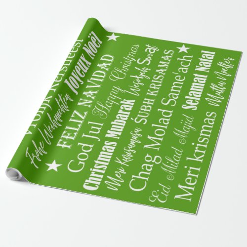 Different languages of Merry Christmas Wrapping Paper