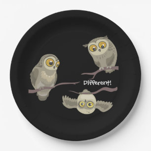 Different little upside down owl paper plates