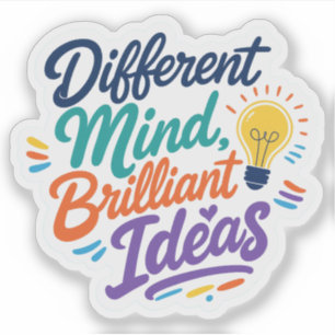 Different Mind Brilliant Ideas Autism ADHD Sticker
