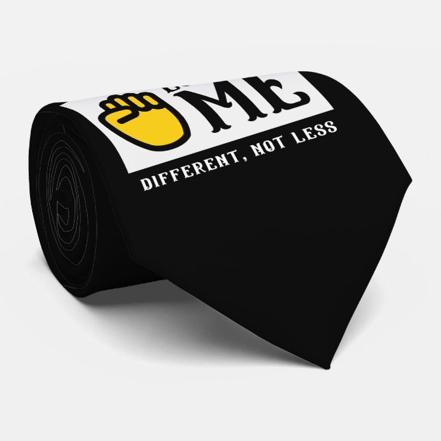 DIFFERENT, NOT LESS sign language awareness     Neck Tie (Rolled)