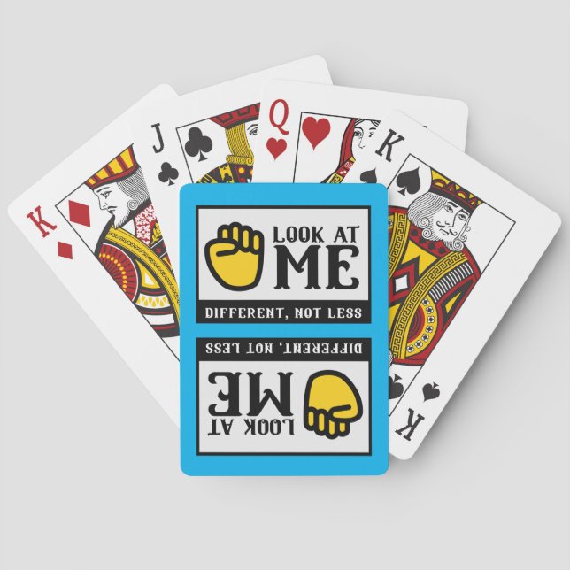 DIFFERENT, NOT LESS sign language awareness  Poker Cards (Back)
