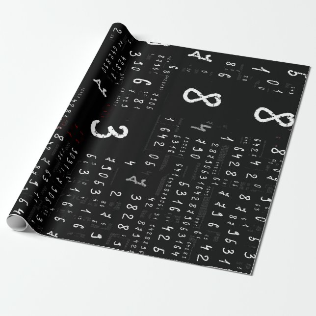 Different numbers in random order wrapping paper (Unrolled)