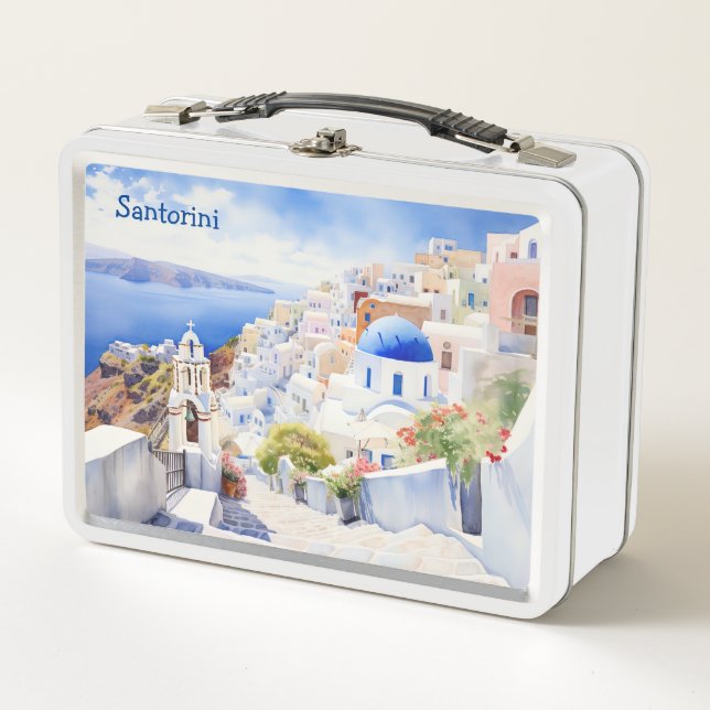 Different picture with Santorini Greece Metal Lunch Box (Front)