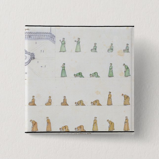 Different positions of the Body during Prayer from Button (Front)