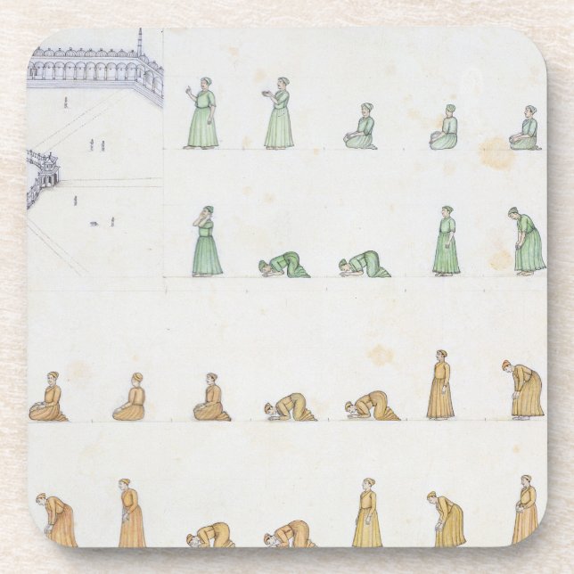 Different positions of the Body during Prayer from Drink Coaster (Front)