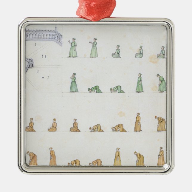 Different positions of the Body during Prayer from Metal Ornament (Front)
