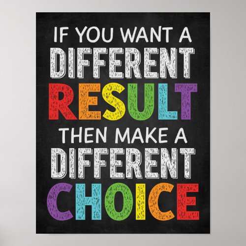 Different Result Different Choice Growth Mindset Poster