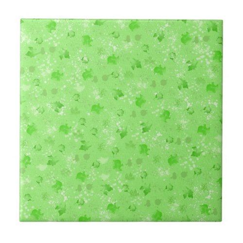 Different shades of green color blots ceramic tile