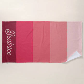 Different Shades of Pink Customizable Beach Towel
