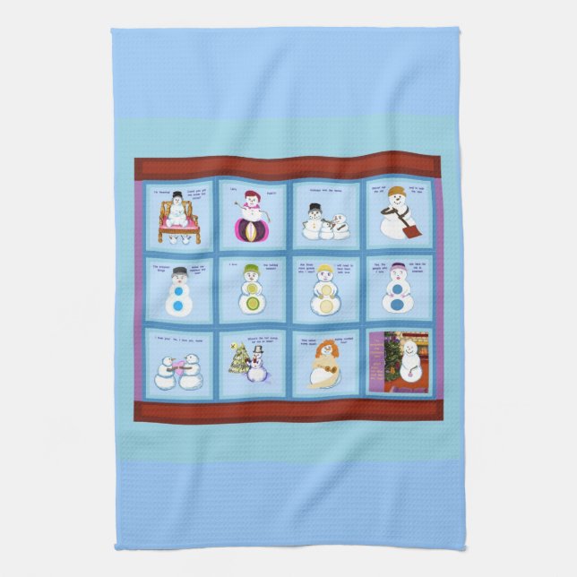 Different Snow Folks Kitchen Towel (Vertical)