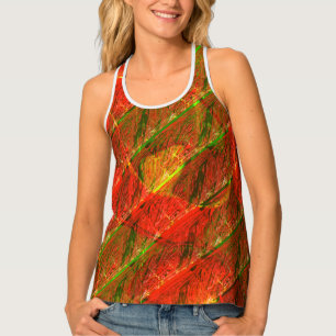 Different spotted and scratches light red tank top