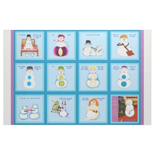 Different Strokes For Different Snow Folks squares Fabric