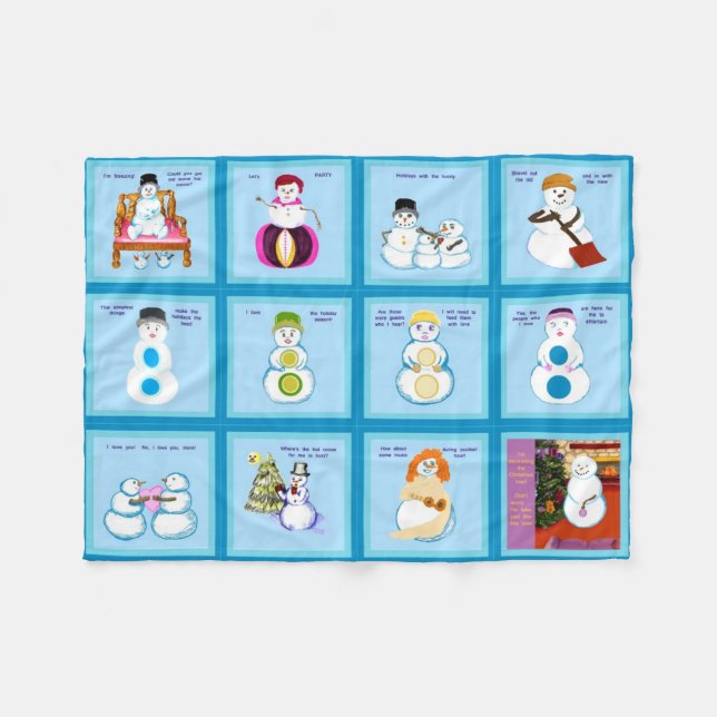 Different Strokes For Different Snow Folks squares Fleece Blanket (Front (Horizontal))