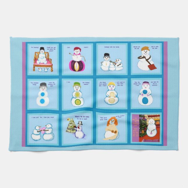 Different Strokes Snow Folks kitchen towel (Horizontal)