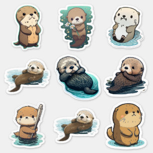 The Playful Otter: Sticker By Number