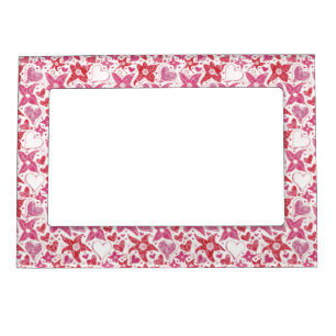 Different Style Of Flower & Hearts Pattern Magnetic Frame