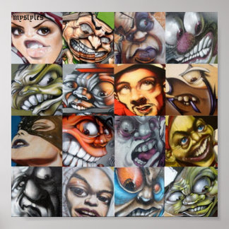 different styles of characters poster