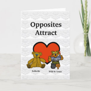 Different Teddy Bears Funny Couples Card