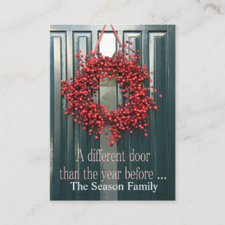 Different than before ... red berry wreath enclosure card