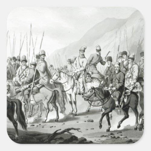 Different Tribes of Russian Cossacks Square Sticker