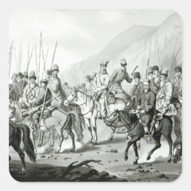 Different Tribes of Russian Cossacks Square Sticker (Front)