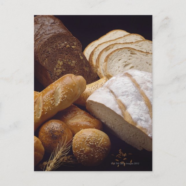 Different types of artisan bread postcard (Front)