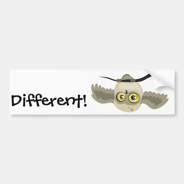 Different! upside down owl bumper sticker (Front)