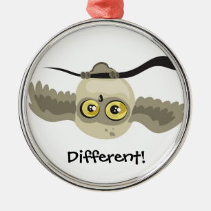 Different! upside down owl ~ornament metal ornament