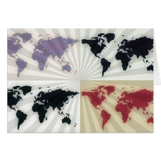 Different world maps cards (Front Horizontal)