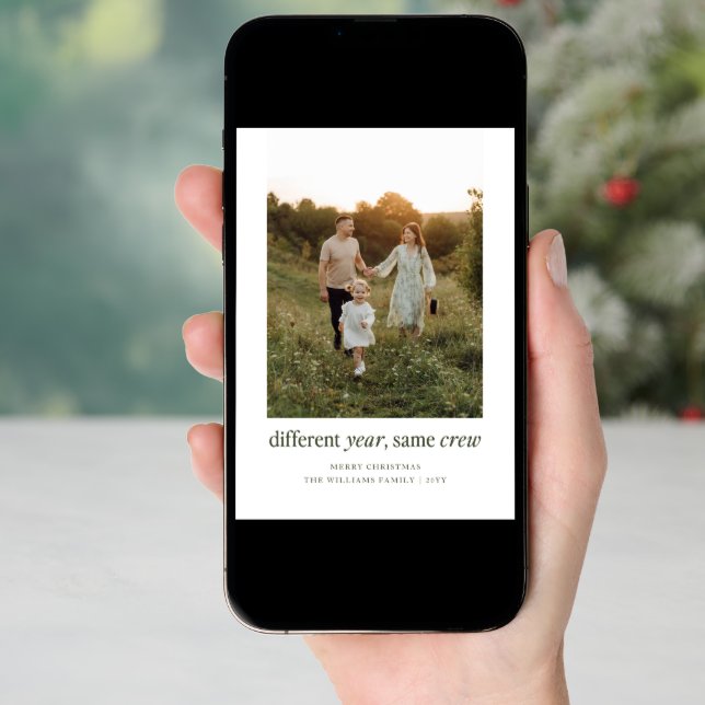 Different Year Same Crew Funny Christmas Photo Holiday Card (Front Digital)