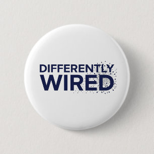 Differently Wired – Autism Awareness Month Blue  Button