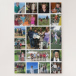 Difficult 18 Family Photo Collage Jigsaw Puzzle<br><div class="desc">Customize this challenging photo puzzle with 18 photos arranged in a grid collage layout, with one large image and the remainder small. Perfect for family photos or wedding photos. Add your own photos and text for a beautiful, unique gift. Frame it once you've finished for a unique piece of art....</div>