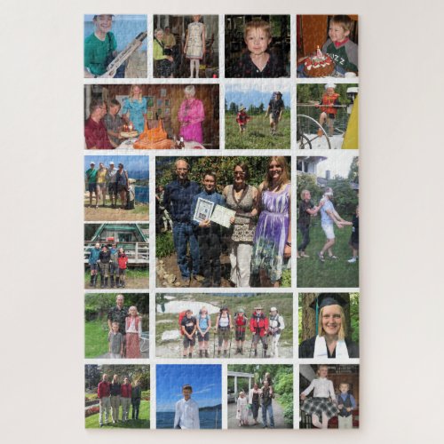 Difficult 18 Family Photo Collage Jigsaw Puzzle