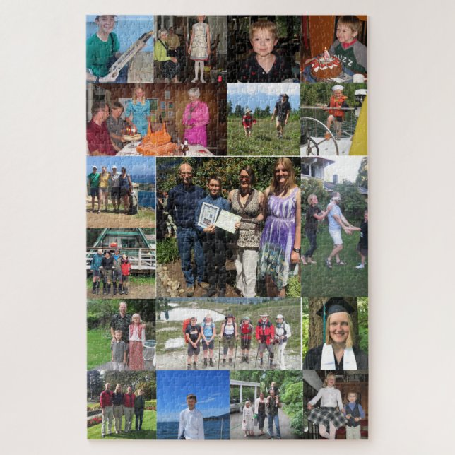 Difficult 18 Family Photo Collage Jigsaw Puzzle (Vertical)