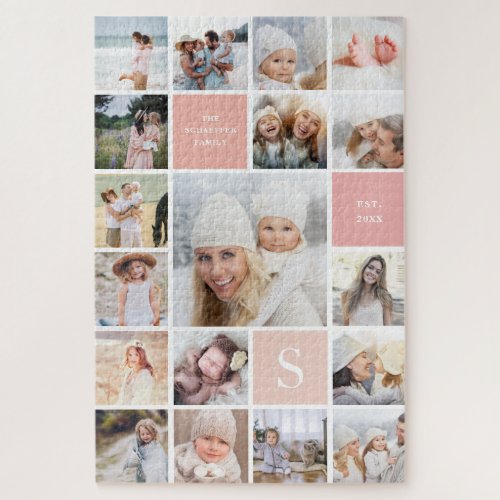 Difficult 18 Photo  Family Monogram Collage Jigsaw Puzzle