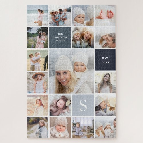 Difficult 18 Photo  Family Monogram Collage Jigsaw Puzzle