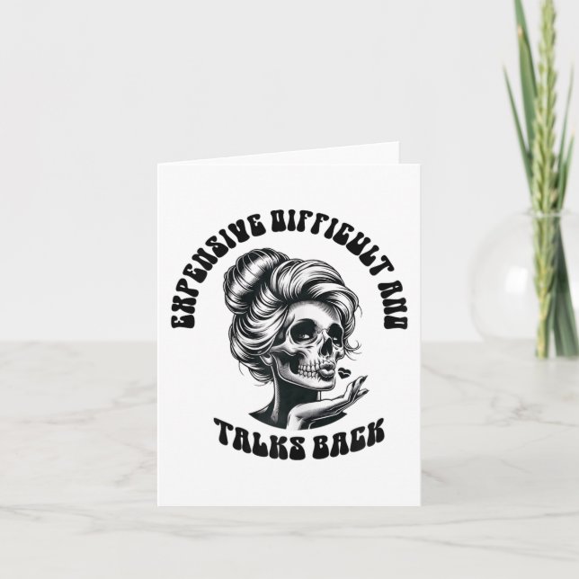 Difficult And Talks Back Messy Bun Mothers Day  Card (Front)