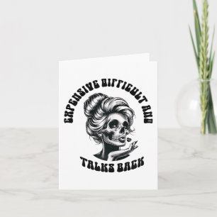 Difficult And Talks Back Messy Bun Mothers Day  Card