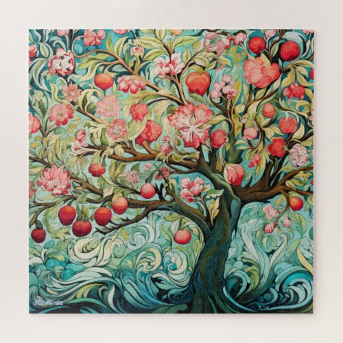 difficult apple tree colorful relax eyes puzzle