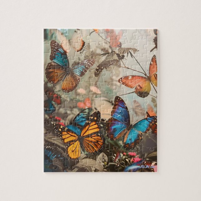 difficult butterfly colorful relax eyes puzzle (Vertical)