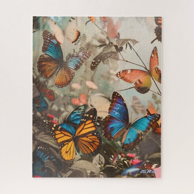 difficult butterfly colorful relax eyes puzzle (Vertical)