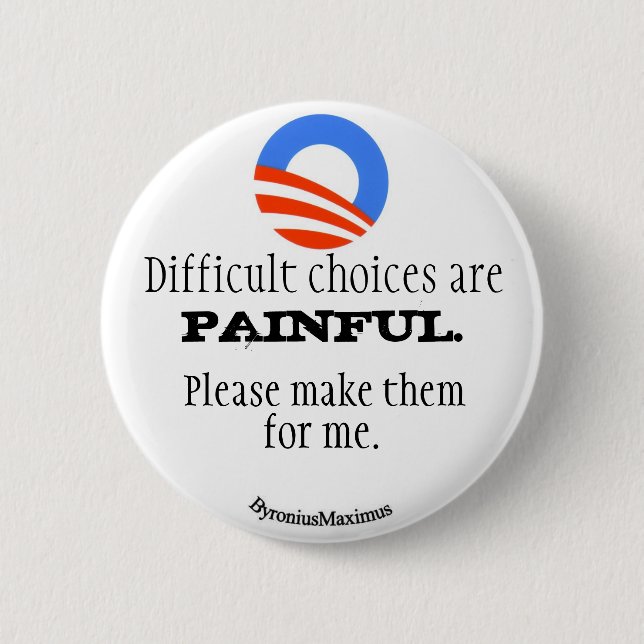 Difficult choices are PAINFUL Button (Front)