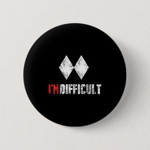 Difficult funny skiing snowboarding lover winter button